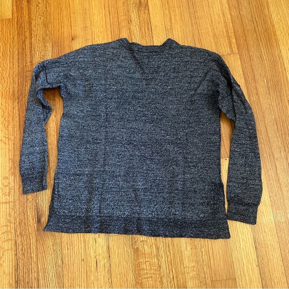 J Crew Sweater Womens S Blue Long Sleeve VNeck Merino Wool Linen Lightweight (O